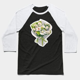 Green Flower，Beautiful Flowers Baseball T-Shirt